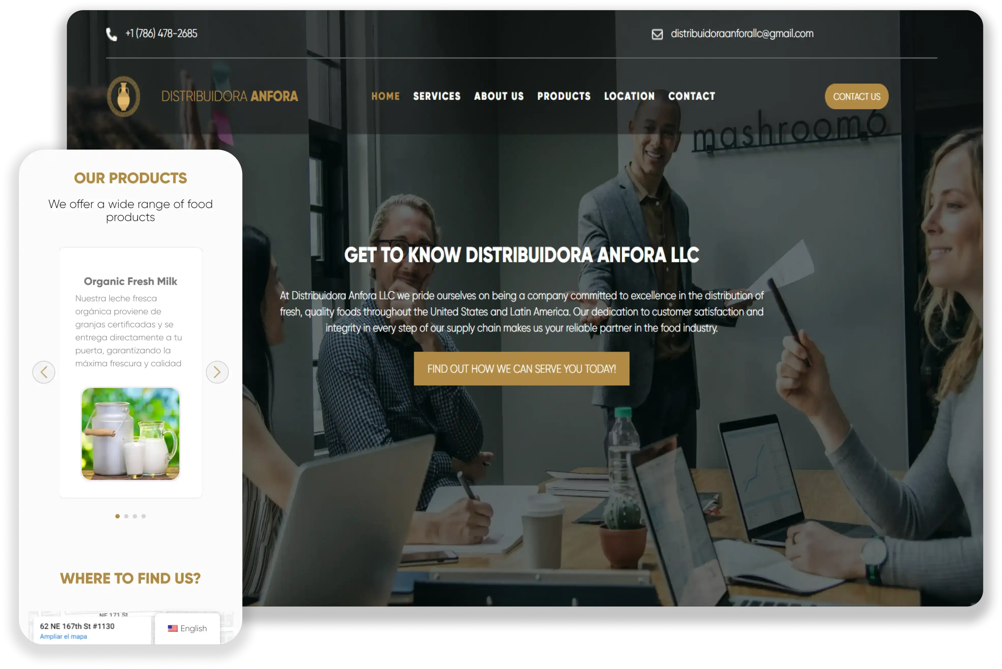 Anfora Distributor version mobile and desktop image