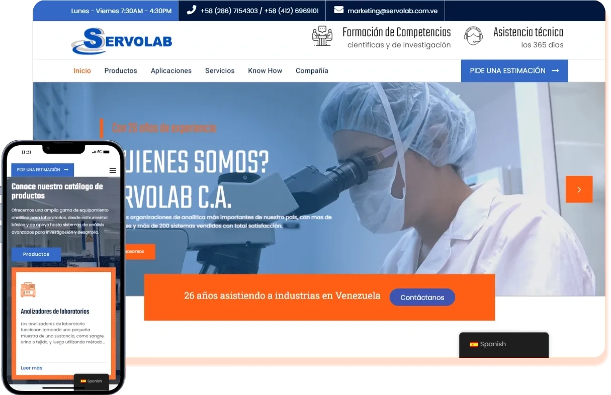 image of Home in Servolab web